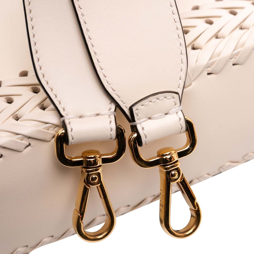 Pre-Loved Fendi Woven Calfskin Vitello King Ceylon Baguette Satchel - Picture 8 of 12